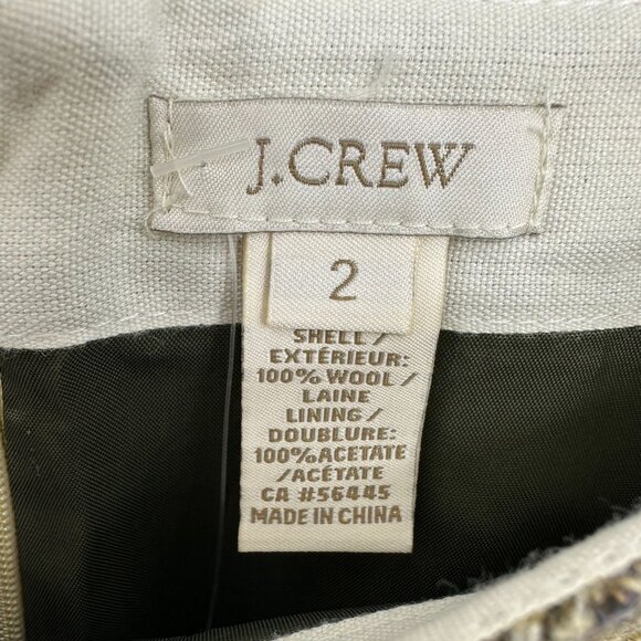 J. Crew Plaid Mini Skirt 2 Wool Tweed Pleated Preppy Academia NEW Brown Tan - Picture 6 of 6